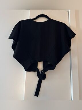 ASOS Black Tie-Back Crop Top